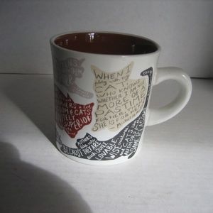 Presents of Mind The Literary Cat Ceramic Coffee Mug NWNT